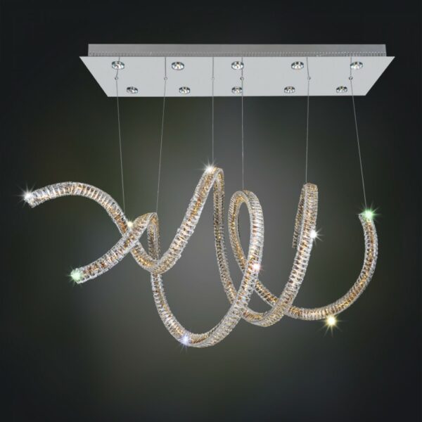 Ravina 10 Light + LED Convertible Pendant - Flush Mount Chandelier Allegri