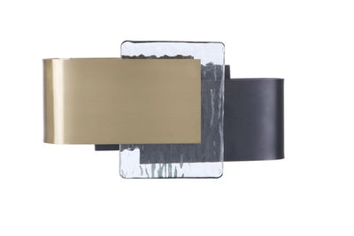 Harmony 1 Light LED Wall Sconce in Flat Black/Satin Brass Wall Sconce Craftmade