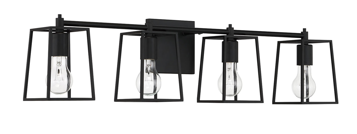 Dunn 4 Light Vanity in Flat Black Bath and Vanity Craftmade