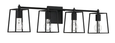 Dunn 4 Light Vanity in Flat Black Bath and Vanity Craftmade