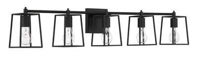 Dunn 5 Light Vanity in Flat Black Bath and Vanity Craftmade