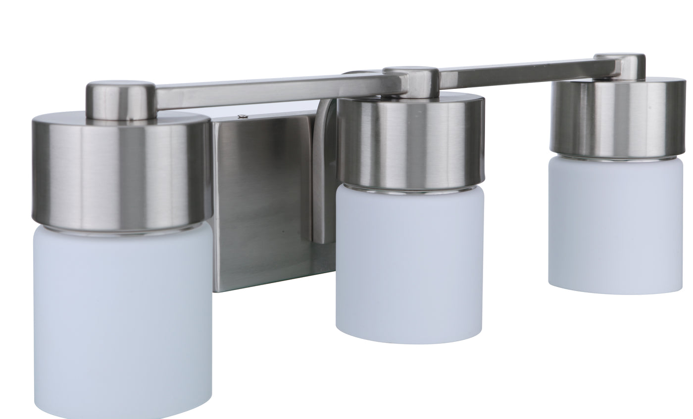 District 3 Light Vanity in Brushed Polished Nickel Bath and Vanity Craftmade