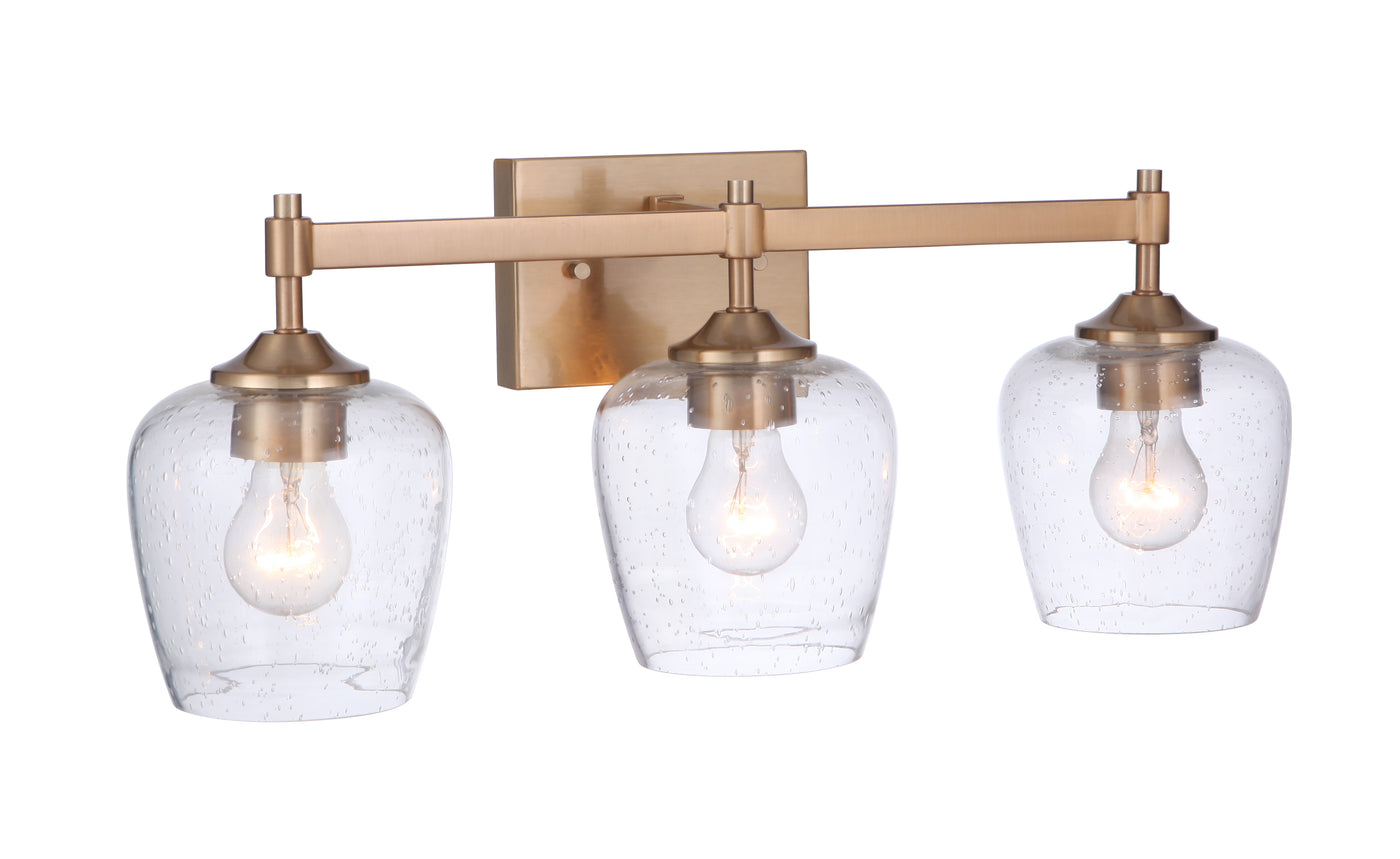 Stellen 3 Light Vanity in Satin Brass