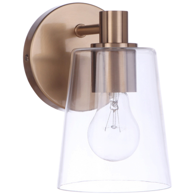 Emilio 1 Light Wall Sconce in Satin Brass