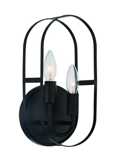 Mindful 2 Light Sconce in Flat Black Wall Sconce Craftmade