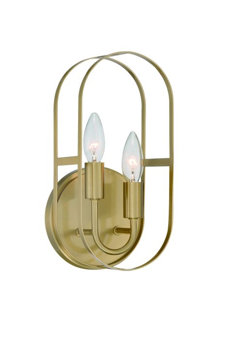 Mindful 2 Light Sconce in Satin Brass Wall Sconce Craftmade