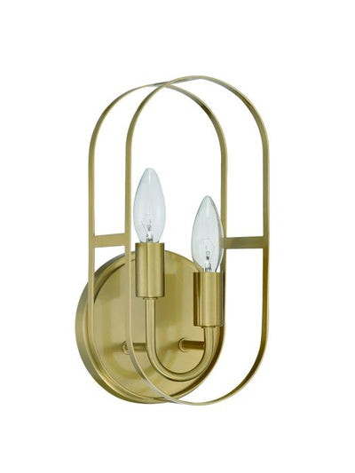 Mindful 2 Light Sconce in Satin Brass Wall Sconce Craftmade