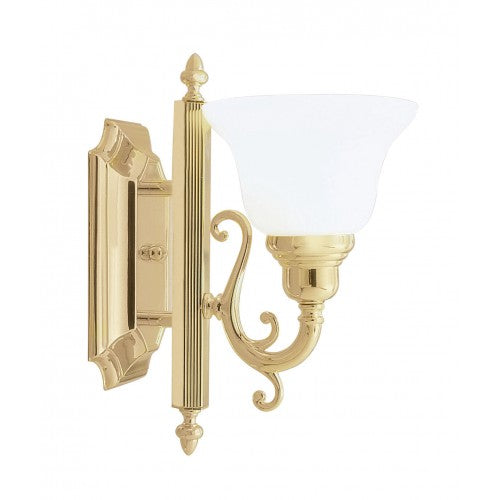 1 Light Polished Brass Bath Light Wall Sconce Livex