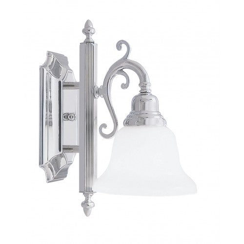 1 Light Polished Chrome Bath Light Wall Sconce Livex