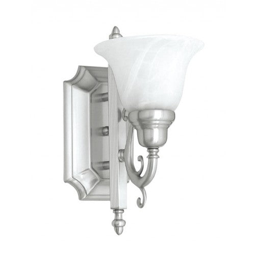 1 Light Brushed Nickel Bath Light Wall Sconce Livex