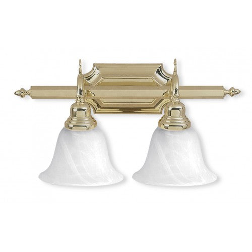 2 Light Polished Brass Bath Light Wall Sconce Livex