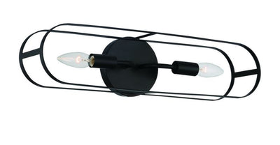 Mindful 2 Light Linear Sconce in Flat Black Bath and Vanity Craftmade