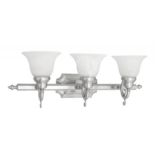 3 Light Brushed Nickel Bath Light Wall Sconce Livex