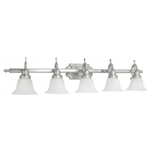 5 Light Brushed Nickel Bath Light Wall Sconce Livex