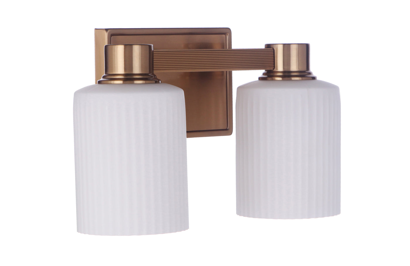 Bretton 2 Light Vanity in Satin Brass Bath and Vanity Craftmade