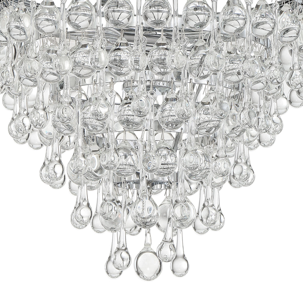 Calypso 3 Light Crystal Teardrop Polished Chrome Mini Chandelier Chandelier Crystorama