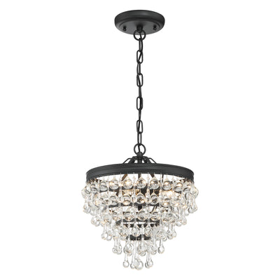 Calypso 3 Light Matte Black Mini Chandelier Chandelier Crystorama