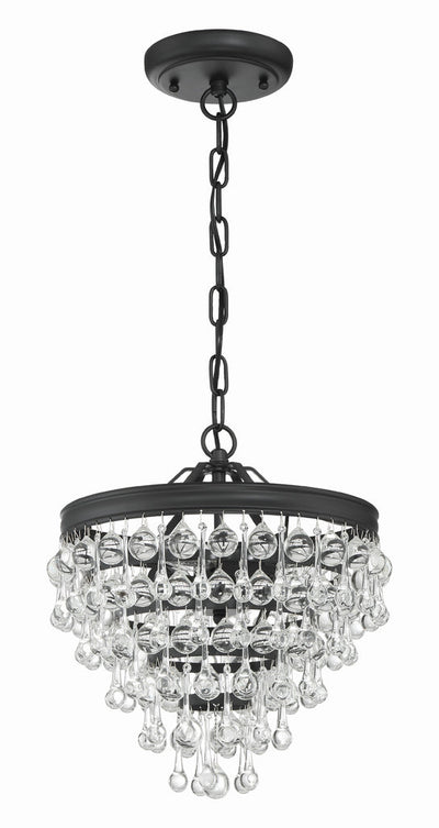 Calypso 3 Light Matte Black Mini Chandelier Chandelier Crystorama