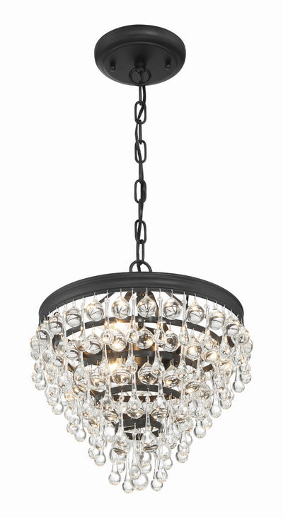 Calypso 3 Light Matte Black Mini Chandelier Chandelier Crystorama