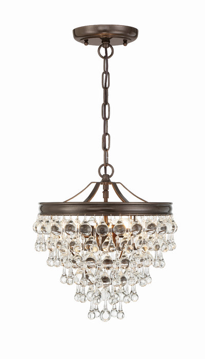 Calypso 3 Light Crystal Teardrop Vibrant Bronze Mini Chandelier Chandelier Crystorama