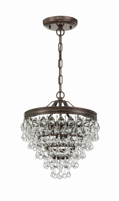 Calypso 3 Light Crystal Teardrop Vibrant Bronze Mini Chandelier Chandelier Crystorama