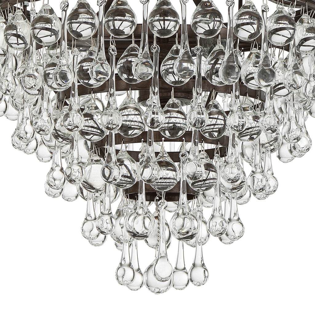 Calypso 3 Light Crystal Teardrop Vibrant Bronze Mini Chandelier Chandelier Crystorama