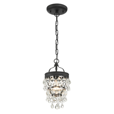 Calypso 1 Light Matte Black Mini Pendant Pendant Crystorama