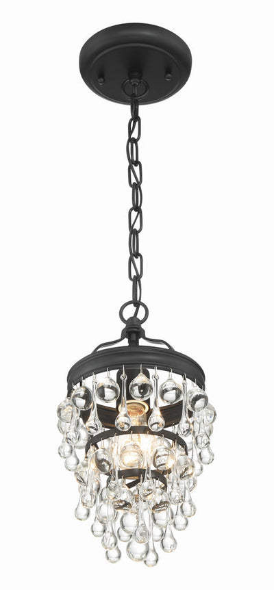 Calypso 1 Light Matte Black Mini Pendant Pendant Crystorama