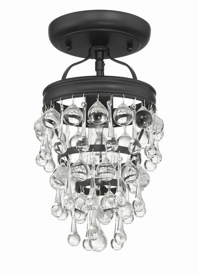 Calypso 1 Light Matte Black Semi Flush Mount Semi Flush Crystorama