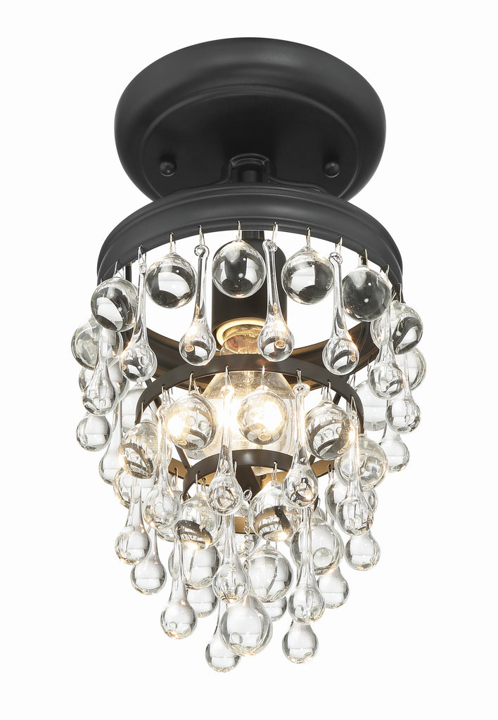 Calypso 1 Light Matte Black Semi Flush Mount Semi Flush Crystorama