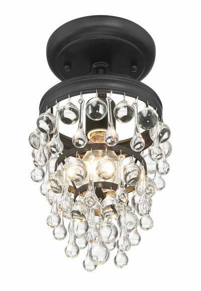 Calypso 1 Light Matte Black Semi Flush Mount Semi Flush Crystorama