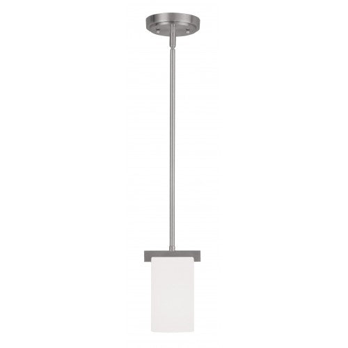 1 Light Brushed Nickel Single Pendant Pendant Livex