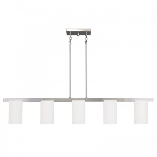 5 Light Brushed Nickel Chandelier Linear Livex