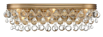 Calypso 6 Light Crystal Teardrop Vibrant Gold Bathroom Vanity Bath and Vanity Crystorama