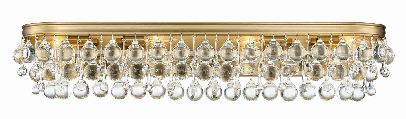 Calypso 8 Light Crystal Teardrop Vibrant Gold Bathroom Vanity Bath and Vanity Crystorama