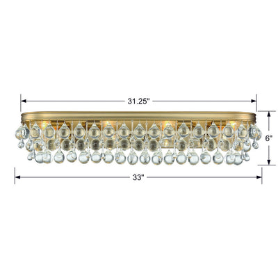 Calypso 8 Light Crystal Teardrop Vibrant Gold Bathroom Vanity Bath and Vanity Crystorama