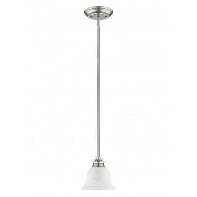 1 Light Brushed Nickel Single Pendant Pendant Livex