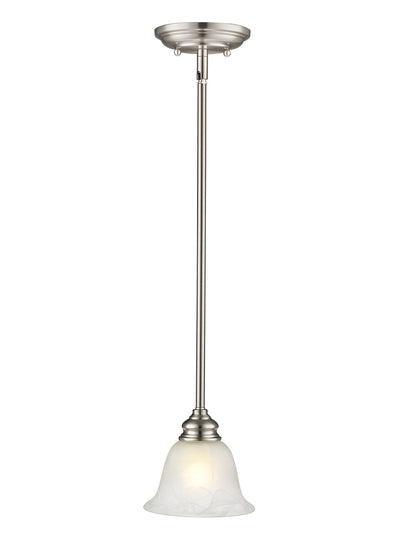 1 Light Brushed Nickel Single Pendant Pendant Livex