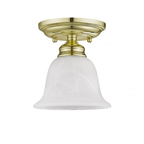 1 Light Polished Brass Ceiling Mount Semi Flush Livex