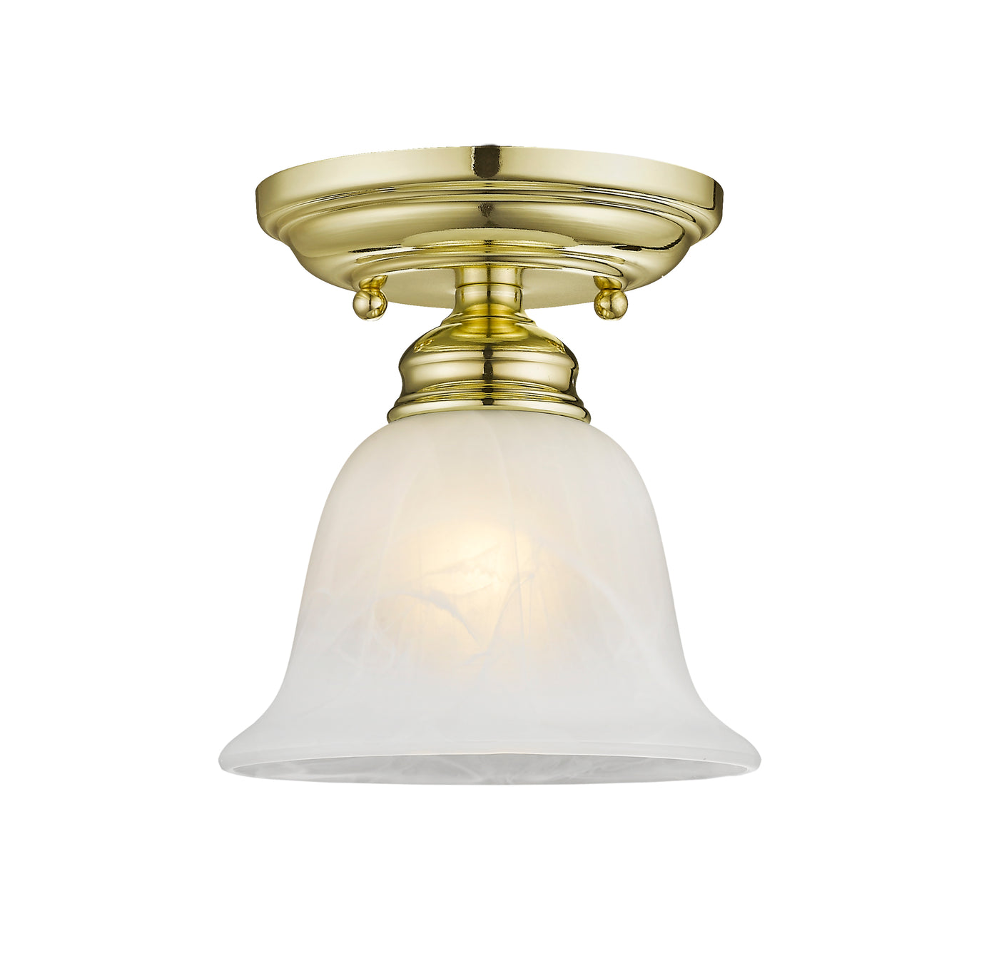 1 Light Polished Brass Ceiling Mount Semi Flush Livex