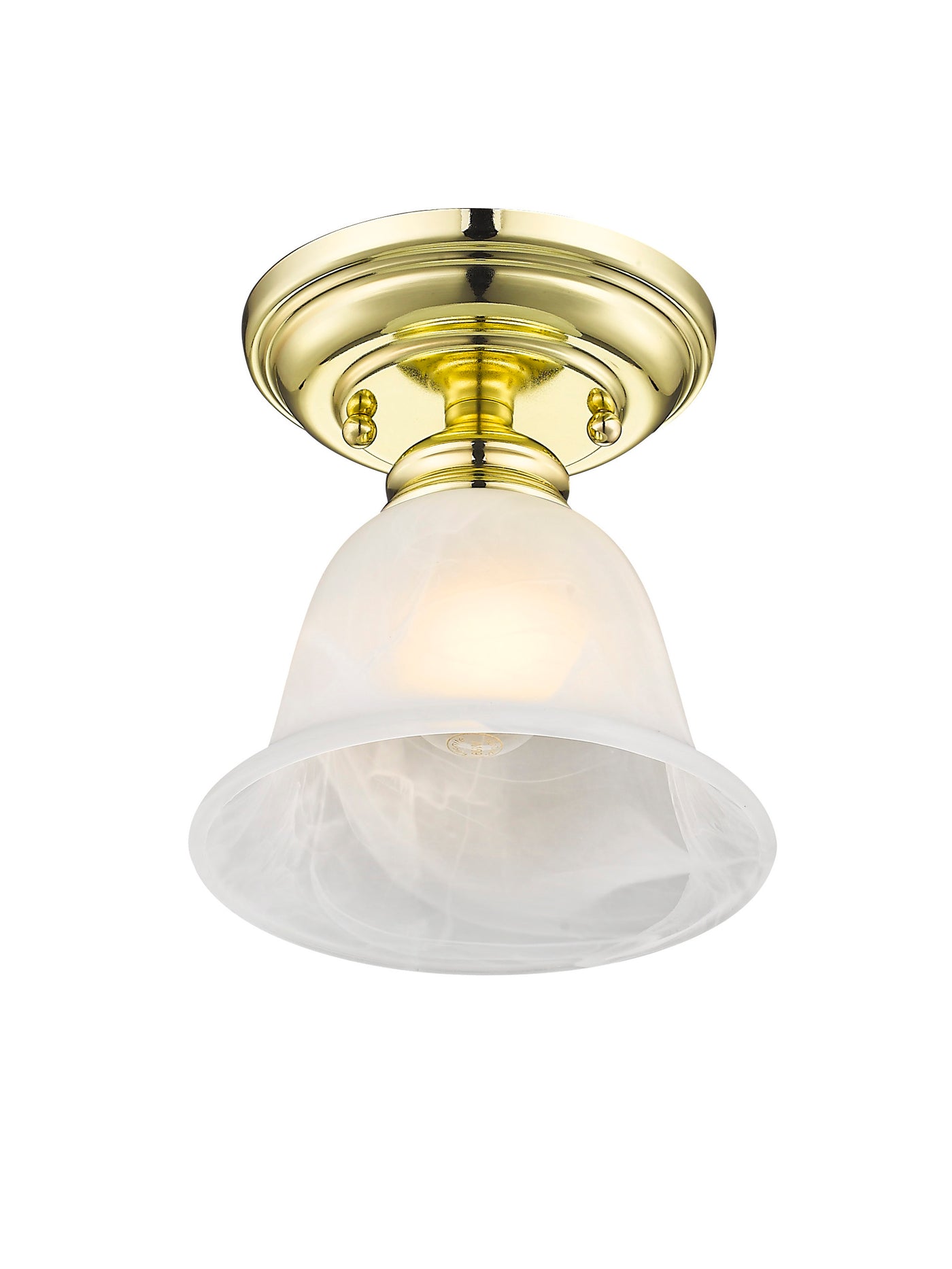 1 Light Polished Brass Ceiling Mount Semi Flush Livex