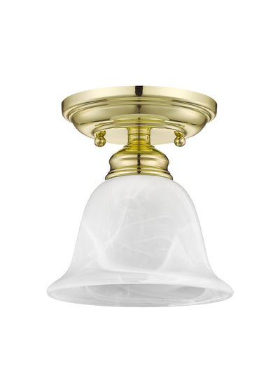 1 Light Polished Brass Ceiling Mount Semi Flush Livex