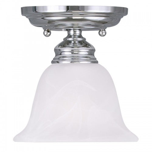 1 Light Polished Chrome Ceiling Mount Semi Flush Livex