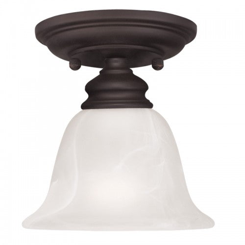 1 Light Bronze Ceiling Mount Semi Flush Livex