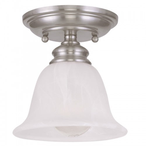 1 Light Brushed Nickel Ceiling Mount Semi Flush Livex