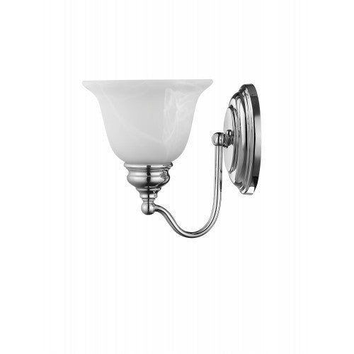 1 Light Polished Chrome Bath Light Wall Sconce Livex