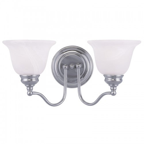 2 Light Polished Chrome Bath Light Wall Sconce Livex