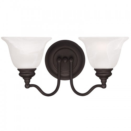 2 Light Bronze Bath Light Wall Sconce Livex