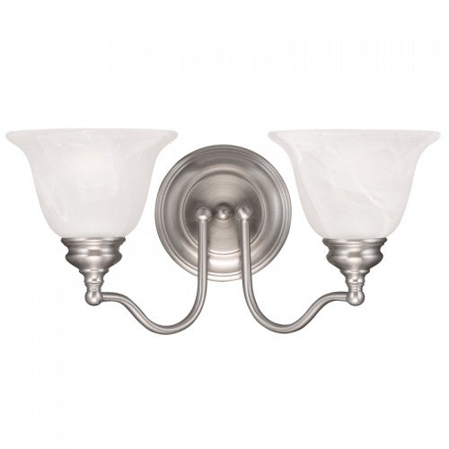 2 Light Brushed Nickel Bath Light Wall Sconce Livex