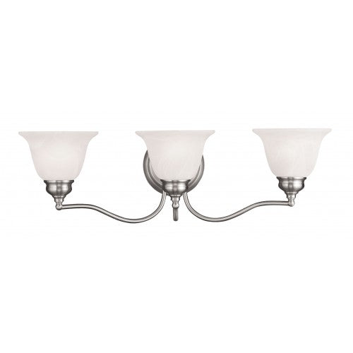 3 Light Brushed Nickel Bath Light Wall Sconce Livex